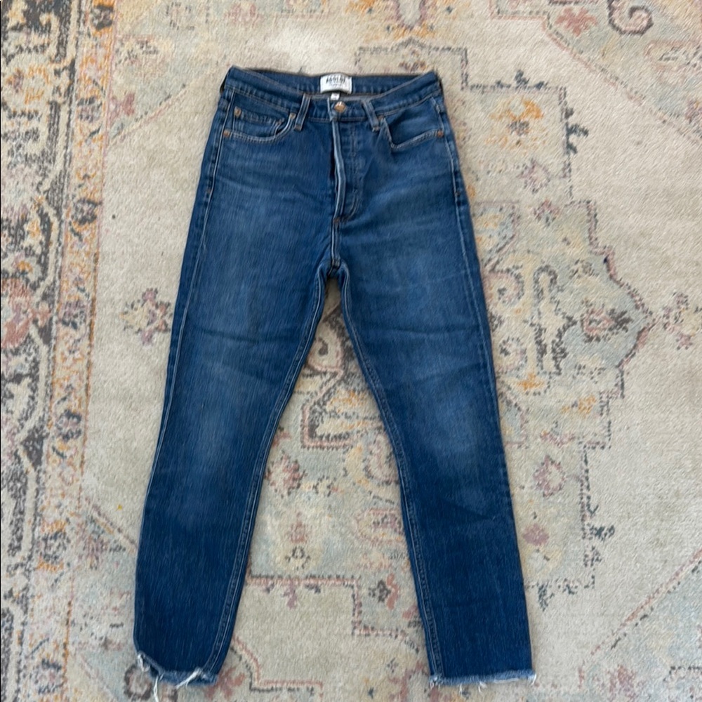 Agolde Blue Ankle Cropped Jeans